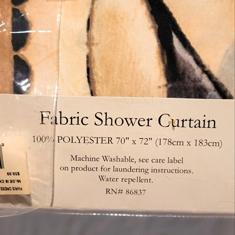 NWT Paris Dress Shower Curtain 70×72